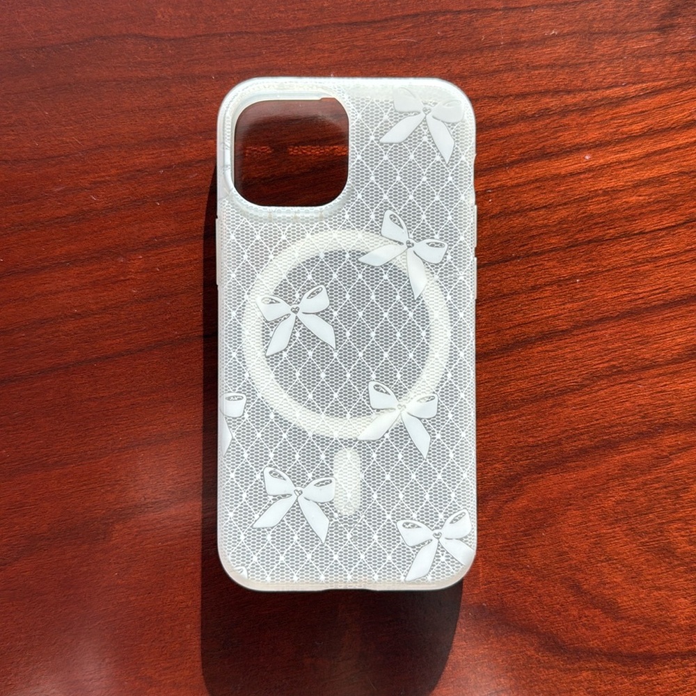Velvet Caviar White Lace Bow Ring iPhone Case